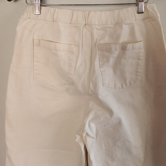 OAK + FORT  white stretch denim wide leg pants - Picture 7 of 10